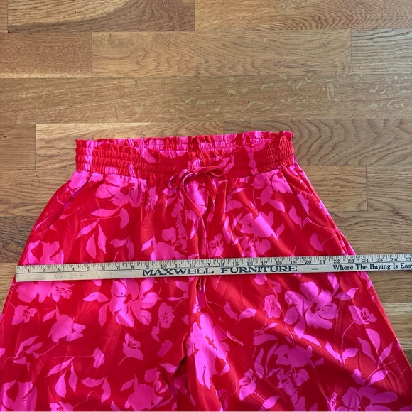 Floral Red ,pink Wide-Leg Pants vacation cruise wear - Picture 4 of 10